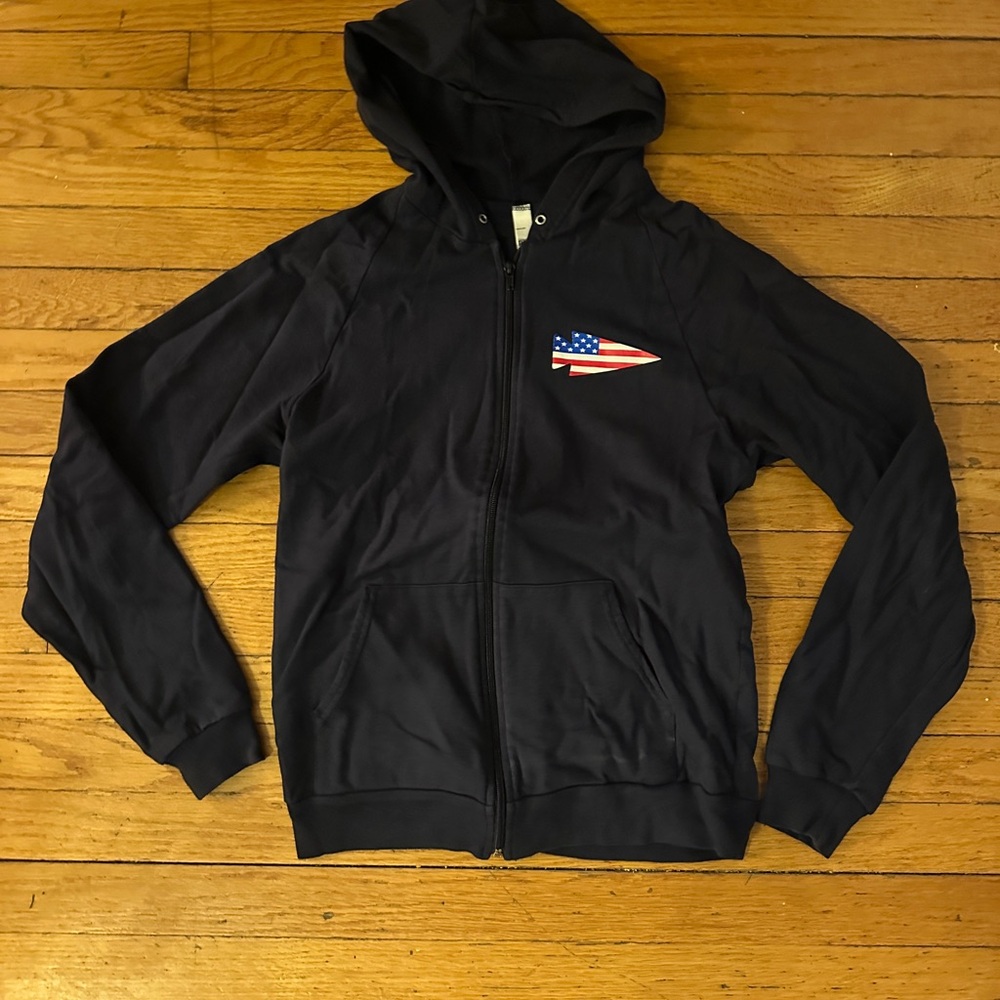 American Apparel navy blue spearhead flag hoodie SIZE SMALL